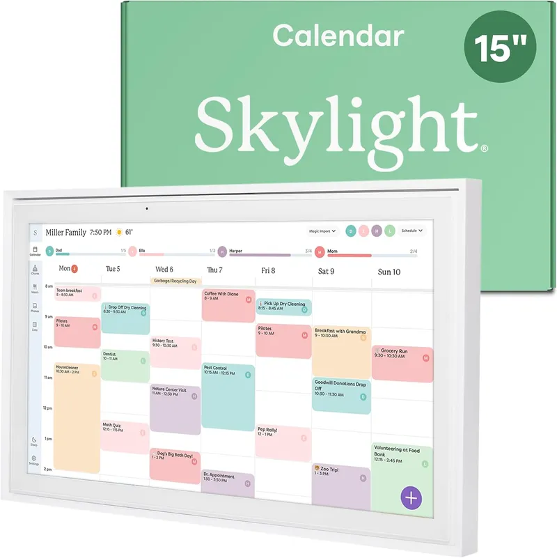 Skylight 15-inch Wall Planner Digital Calendar & Chore Chart